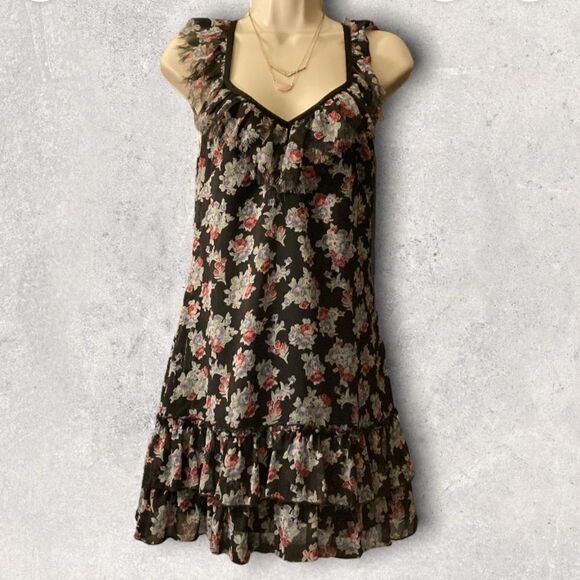 𝅺: : Guess Floral T Back Raw Hem Mini Tank Top Dress : : - Picture 1 of 14